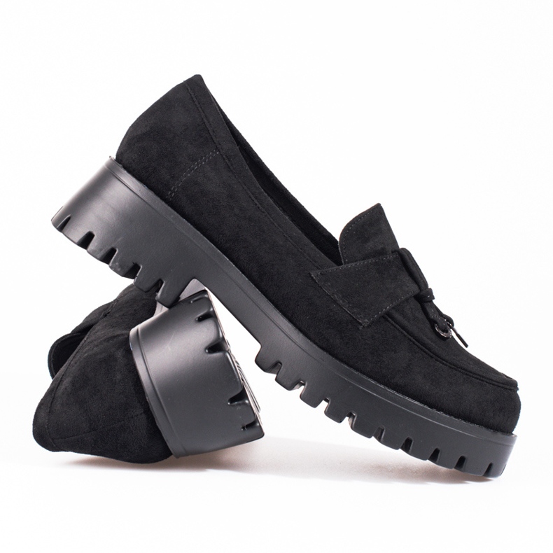 Női velúr platformcipő fekete Shelovet 1