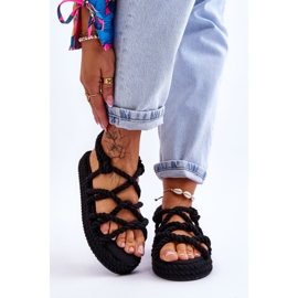 FG2 Divatos női fonott szandál fekete Tiffanie 1 FG2 Divatos női fonott szandál fekete Tiffanie 1