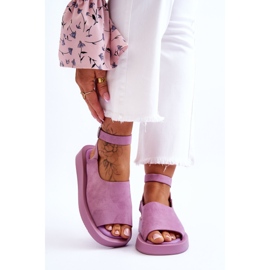 FG2 Kényelmes női platformszandál, lila rubin 1