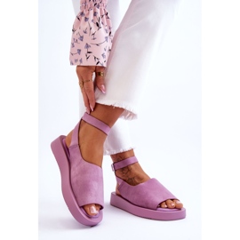 FG2 Kényelmes női platformszandál, lila rubin 2