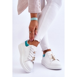 FG2 Női sportcipők egy hatalmas platformon, fehér és zöld Chante 2