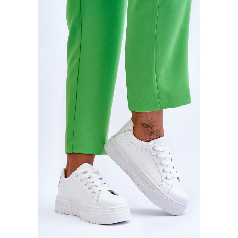 FG2 Kényelmes női platformú sportcipő, fehér Devan 2