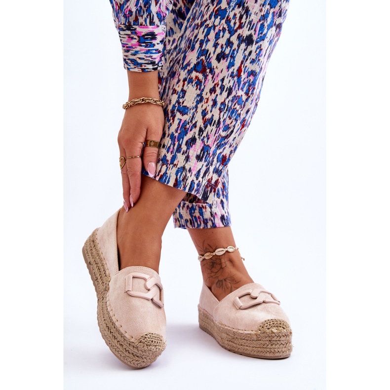 FI1 Női klasszikus platform Espadrilles Beige Maurine bézs 2