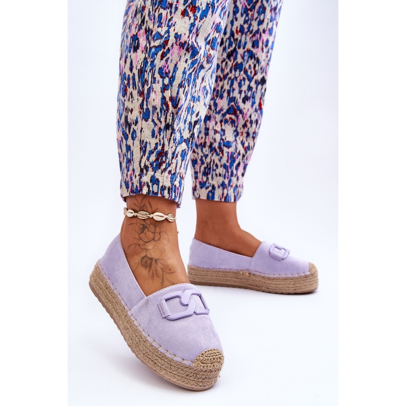 Női klasszikus platform Espadrilles Purple Maurine lila 2