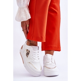 Női bőr leopárd sportcipő, fehér Nancey 1