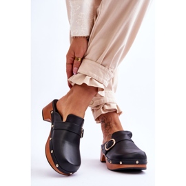 FI1 Női bőr papucs klumpa Fekete Fanett 2