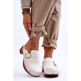 FI1 Női bőr papucs klumpa Fehér Fanett 1