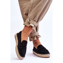 Női velúr Espadrilles Black Keyla fekete 2