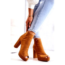 Sweet Shoes Csizma egy bárban Nyitott lábujjak Camel Adore narancssárga 2