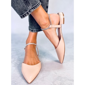 PA1 Durie Nude nyitott sarkú balettlapos bézs 1