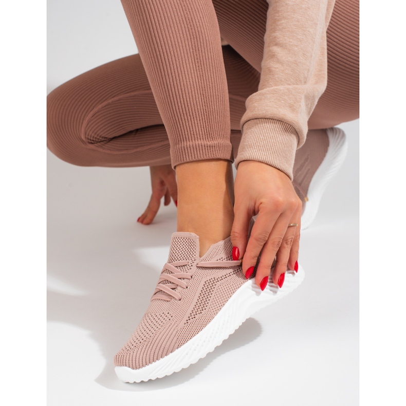 Női textil sportcipő Shelovet púder rózsaszín 2