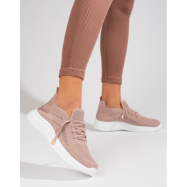 Női textil sportcipő Shelovet púder rózsaszín 1