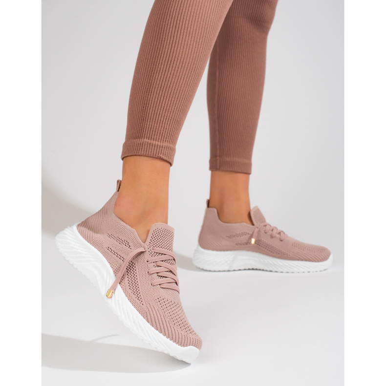 Női textil sportcipő Shelovet púder rózsaszín 1