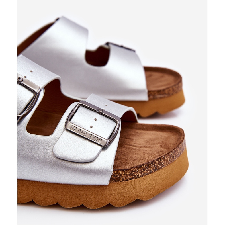 Klasszikus női Big Star papucs LL274476 ezüst 2