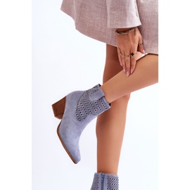 FB1 Női velúr Cowboy csizma Világoskék Norvella 2