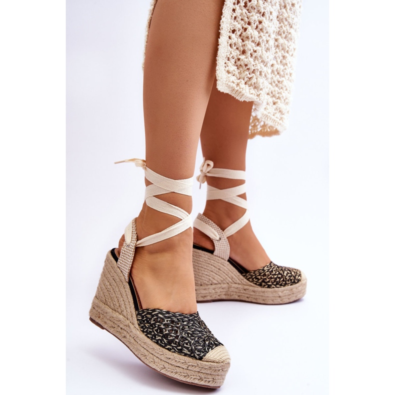 Fűzős női ékszandál Fekete Josephine 2 Fűzős női ékszandál Fekete Josephine 2