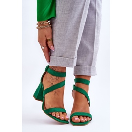 FB2 Női velúr magassarkú szandál Green Lanes zöld 1