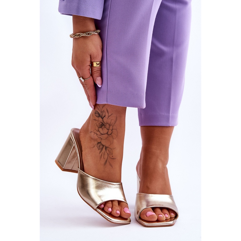 Női bőr klasszikus papucs arany Loara aranysárga 1