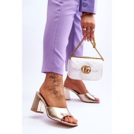 Női bőr klasszikus papucs arany Loara aranysárga 2