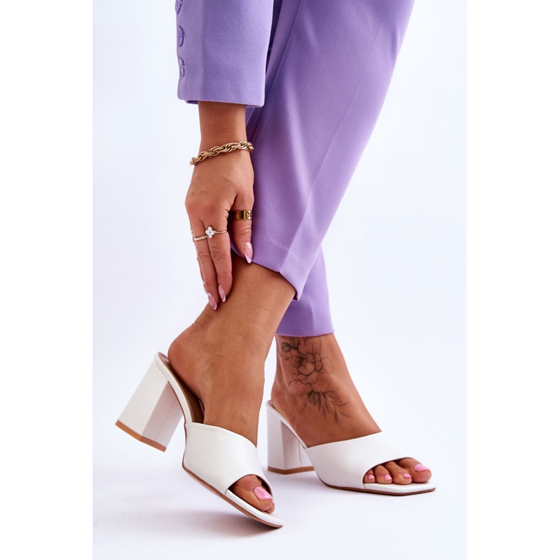 FJ1 Női bőr klasszikus papucs fehér Loara 2