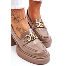 S.Barski Divatos pumpák masszív sarkú bézs Imani 3