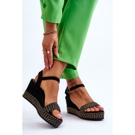 Klasszikus női ékszandál fekete Malmo 2