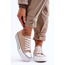 FB2 Női tornacipő Vaskos Platformon Bézs Borostyán 1