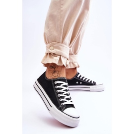 FB2 Női tornacipő egy masszív platformon, fekete borsó 2