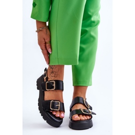 FB2 Bőr kényelmes szandál fekete Alayah 1