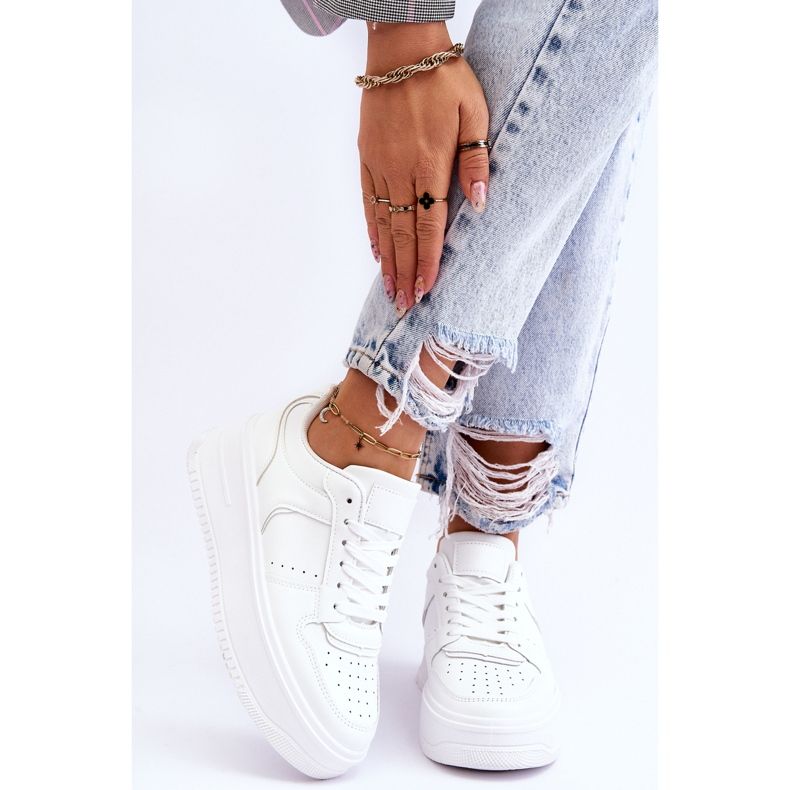 FB2 Női fehér Bexley magas platformú sportcipő 1