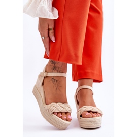 FB2 Klasszikus velúr ékszandál bézs Denisse barna 1