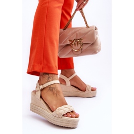 FB2 Klasszikus velúr ékszandál bézs Denisse barna 2