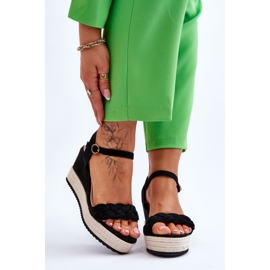 Klasszikus velúr ékszandál fekete Denisse 1