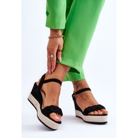 Klasszikus velúr ékszandál fekete Denisse 2