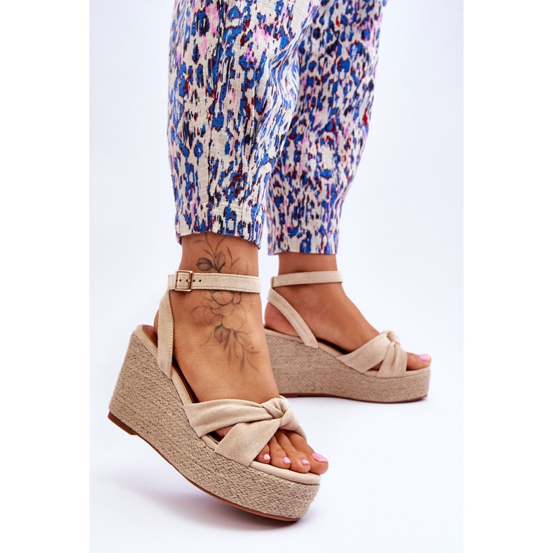 Női ékszandál bézs Kendall barna 2