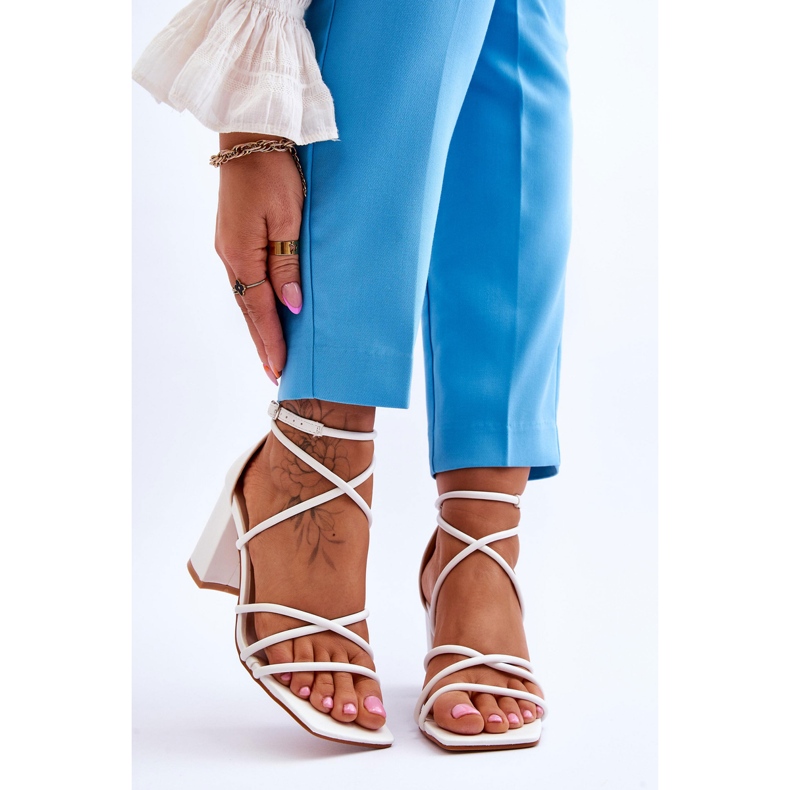 FJ1 Bőr divatos női sarkú szandál fehér Primma 1 FJ1 Bőr divatos női sarkú szandál fehér Primma 1