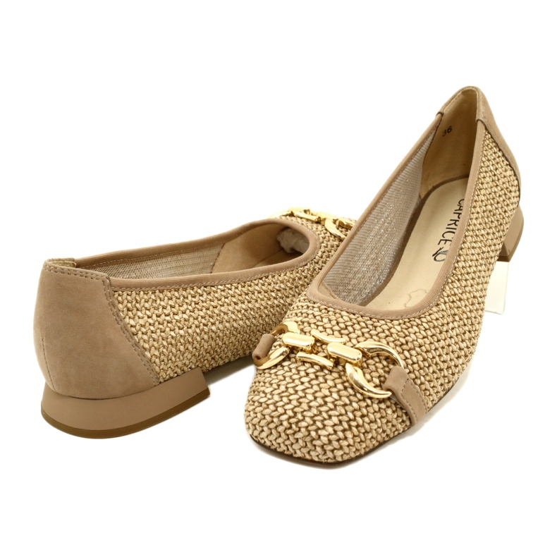 Női balettlapos Caprice 9-22503-20 311 Bark Comb bézs 4