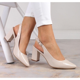 Női bézs lakkszandál Sergio Leone SK162 1