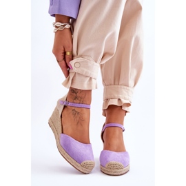 FJ1 Velúr Espadrilles Wedge Sandals Purple Cammer ibolya 1