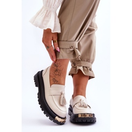 Lonisa Lonis Classic Loafers rojtokkal bézs 1