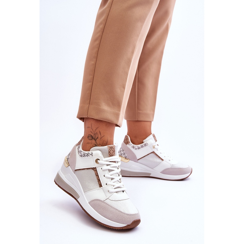 Női Wedge tornacipő, fehér Chevre 2