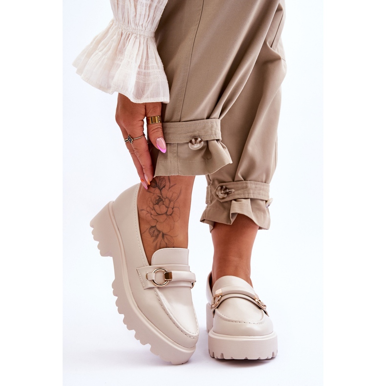 FJ1 Női bőrcipők Bézs Camerin 1