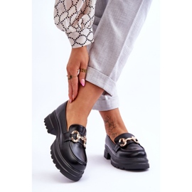 FJ1 Női bőrcipős naplopók, fekete Albie 2