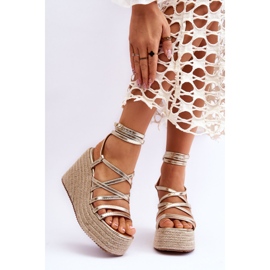 FJ1 Arany Margaritt Wedge szandál aranysárga 1