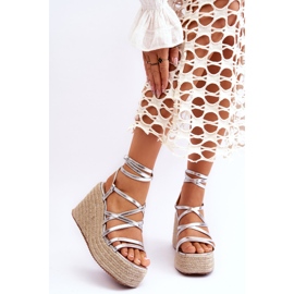 Margaritt Silver Wedge szandál ezüst 1