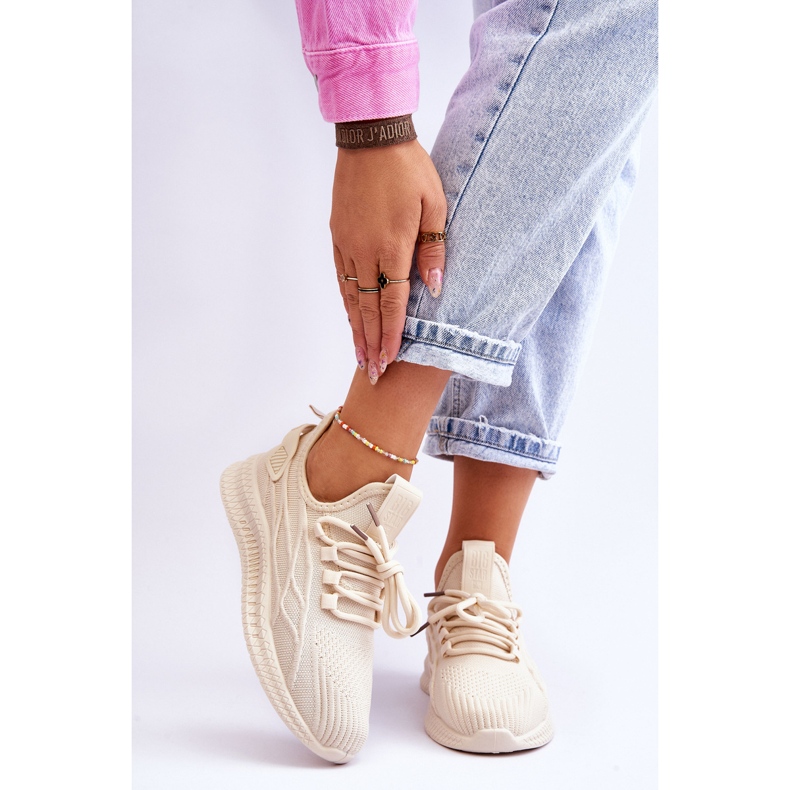 Női felbújós tornacipő Big Star LL274714 Bézs 1