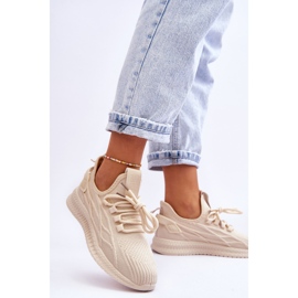 Női felbújós tornacipő Big Star LL274714 Bézs 2