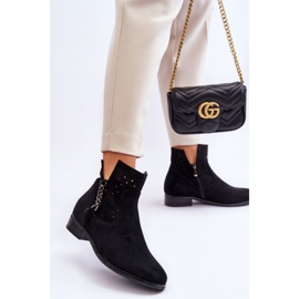 Vinceza Női velúr cipzáros csizma, fekete Belliano 2