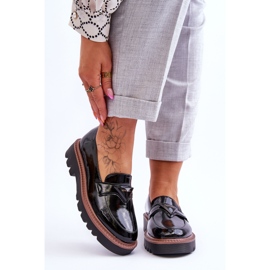 Vinceza Lakkozott női emelvényes naplopók fekete Jonett díszítéssel 1