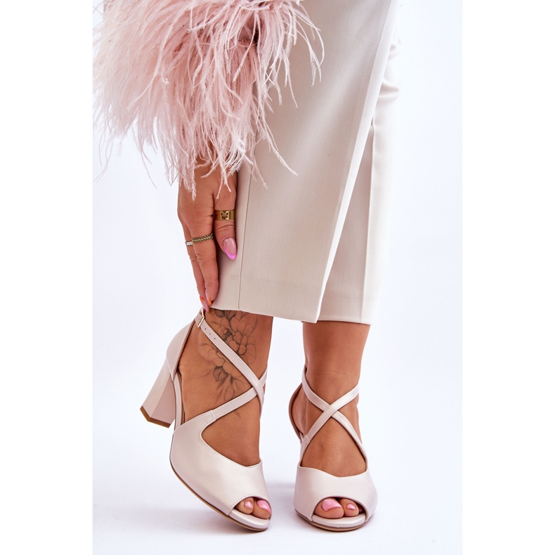 Sarkú női szandál Sergio Leone SK864 Pearl Beige bézs 1